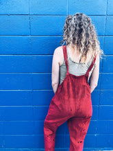 Load image into Gallery viewer, Lucy &amp; Yak Red Cord Dungarees - Organic Cotton XS/S
