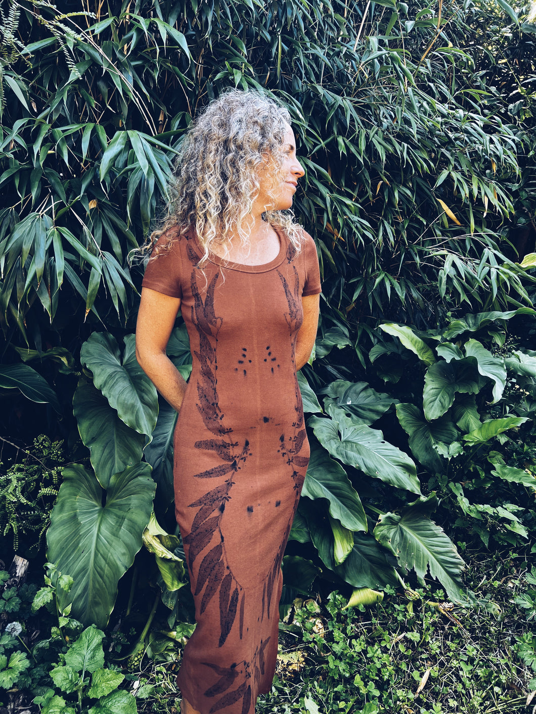 Wild Botanical Brown dress ~ Cotton ~ XS/S