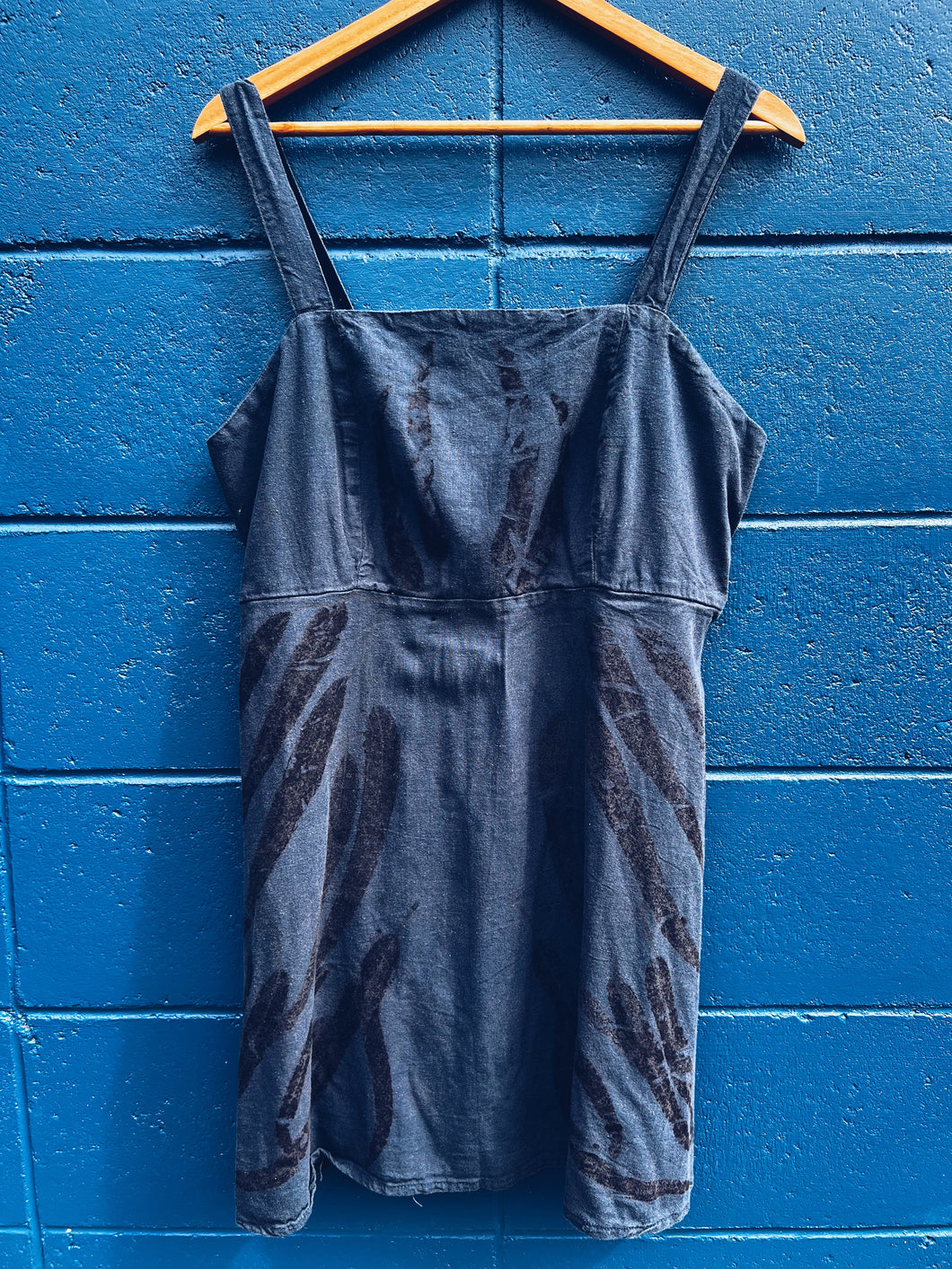 Wild Blue Dress ~ Linen ~ L