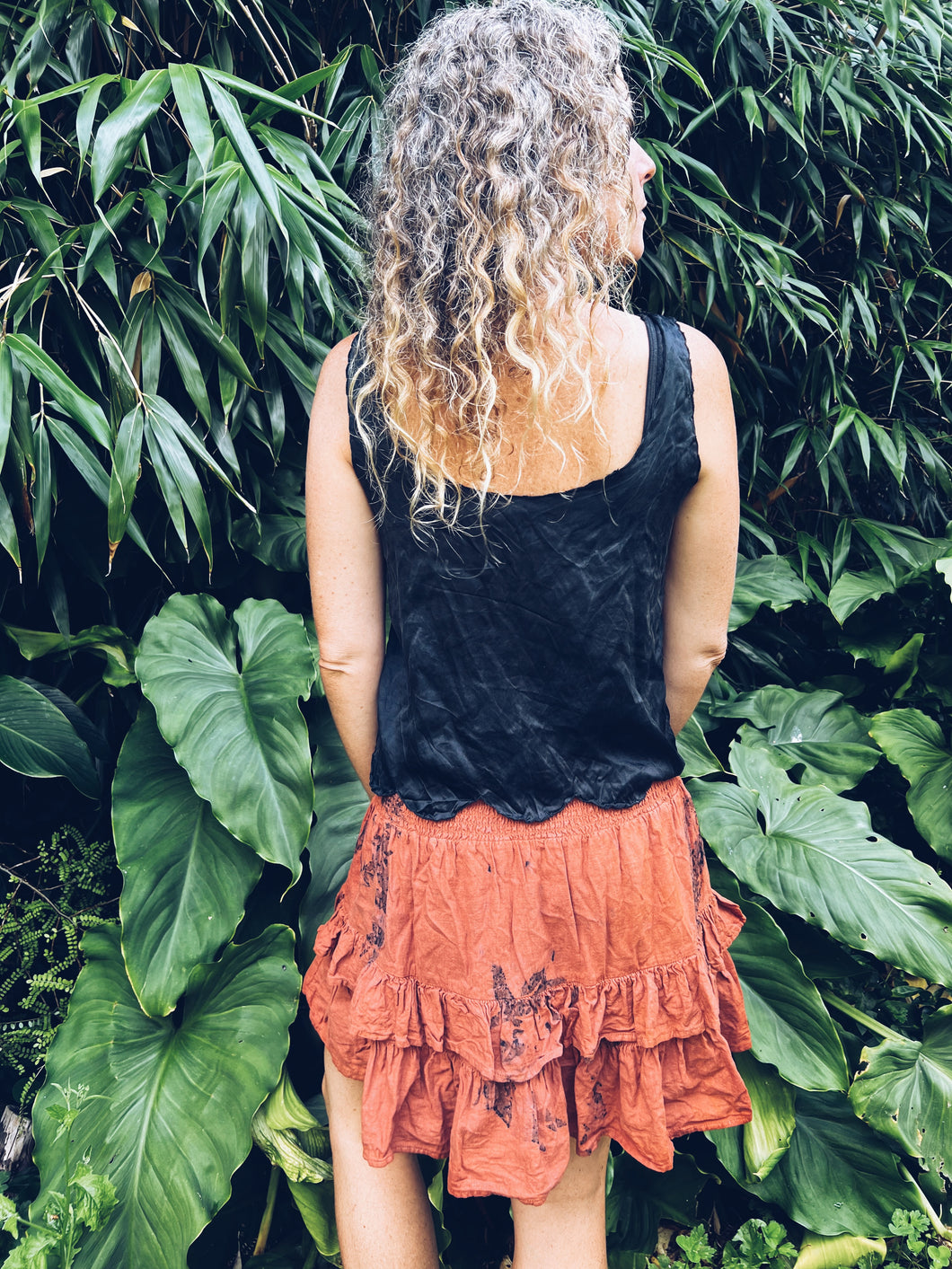 Wild Rust skirt ~ Linen ~ L