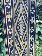 Load image into Gallery viewer, Handwoven Ikat thin Scarf  - Java - Black &amp; Yellow - Homegrown Botanica
