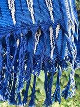 Load image into Gallery viewer, Handwoven Indigo Ikat Scarf  - Java - Indigo Blue - Homegrown Botanica
