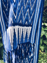 Load image into Gallery viewer, Handwoven Indigo Ikat Scarf  - Java - Indigo Blue - Homegrown Botanica
