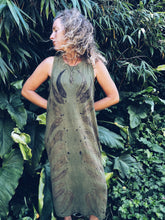 Load image into Gallery viewer, Khaki Eucalyptus dress ~ Linen ~ L/XL
