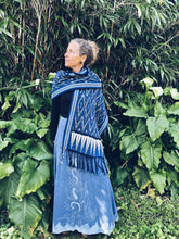 Load image into Gallery viewer, Handwoven Indigo Ikat Scarf  - Java - Indigo Blue - Homegrown Botanica
